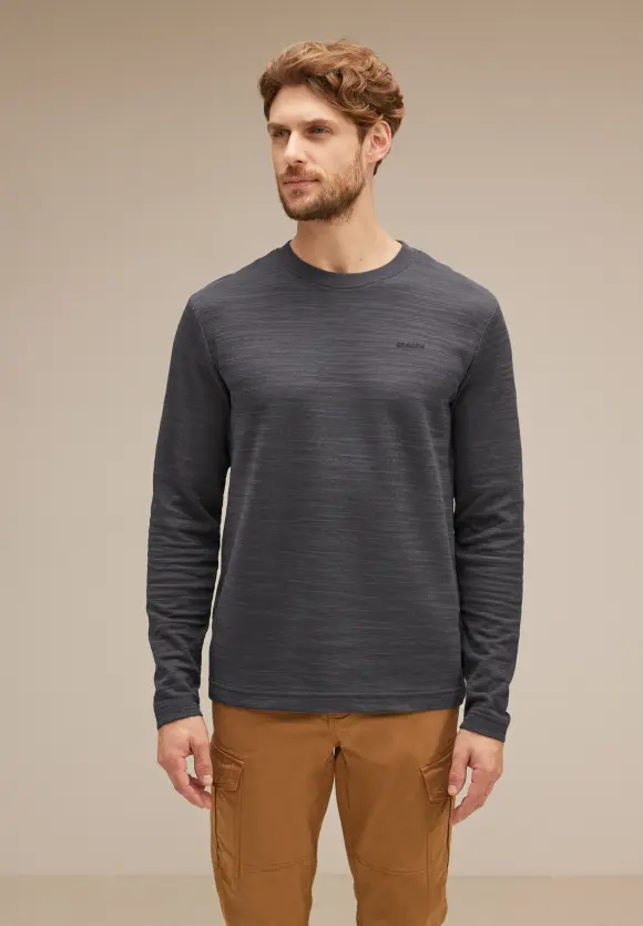 Winterslub Langarmshirt - dark iron grey