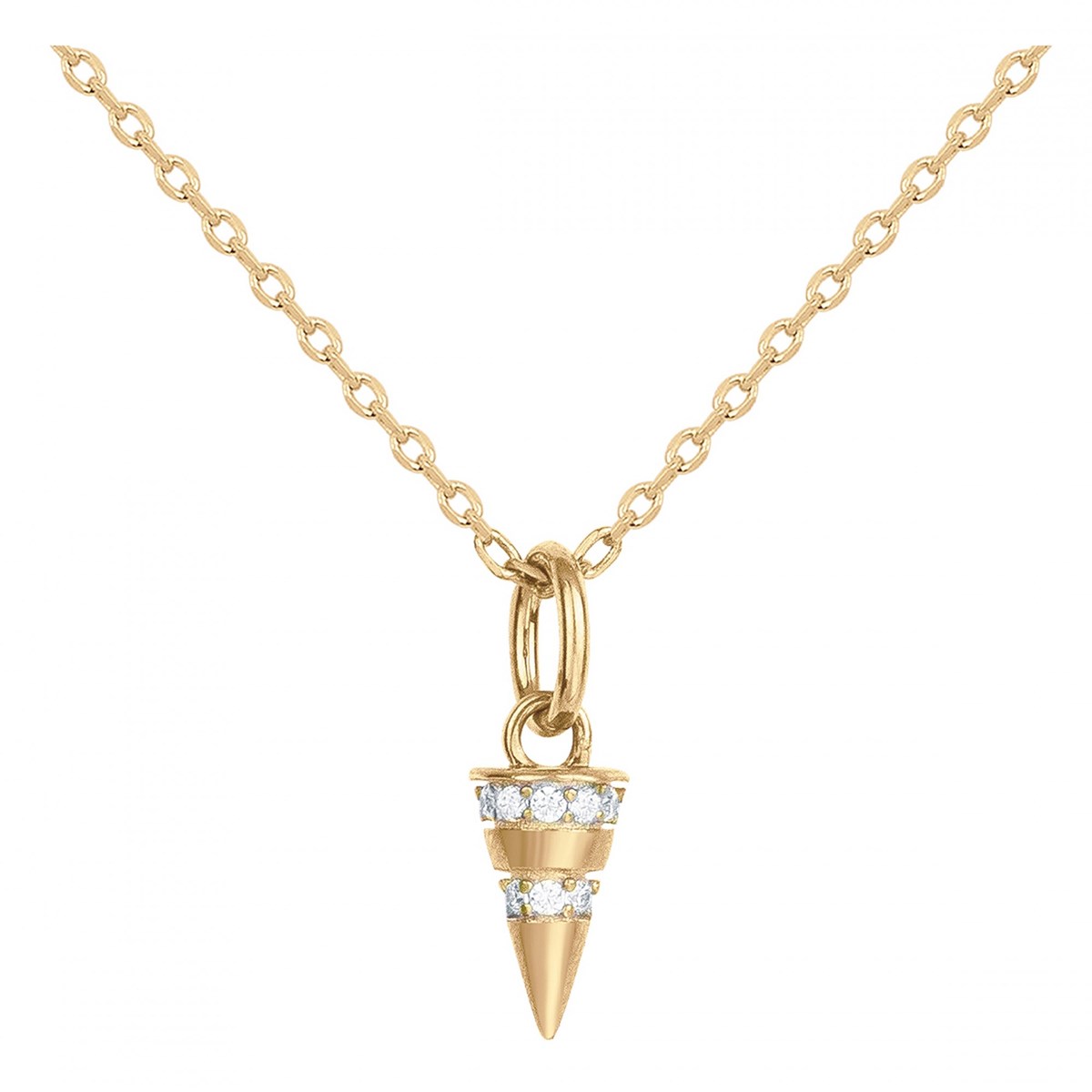 Collier en Plaqué Or avec oxyde de zirconium blanc