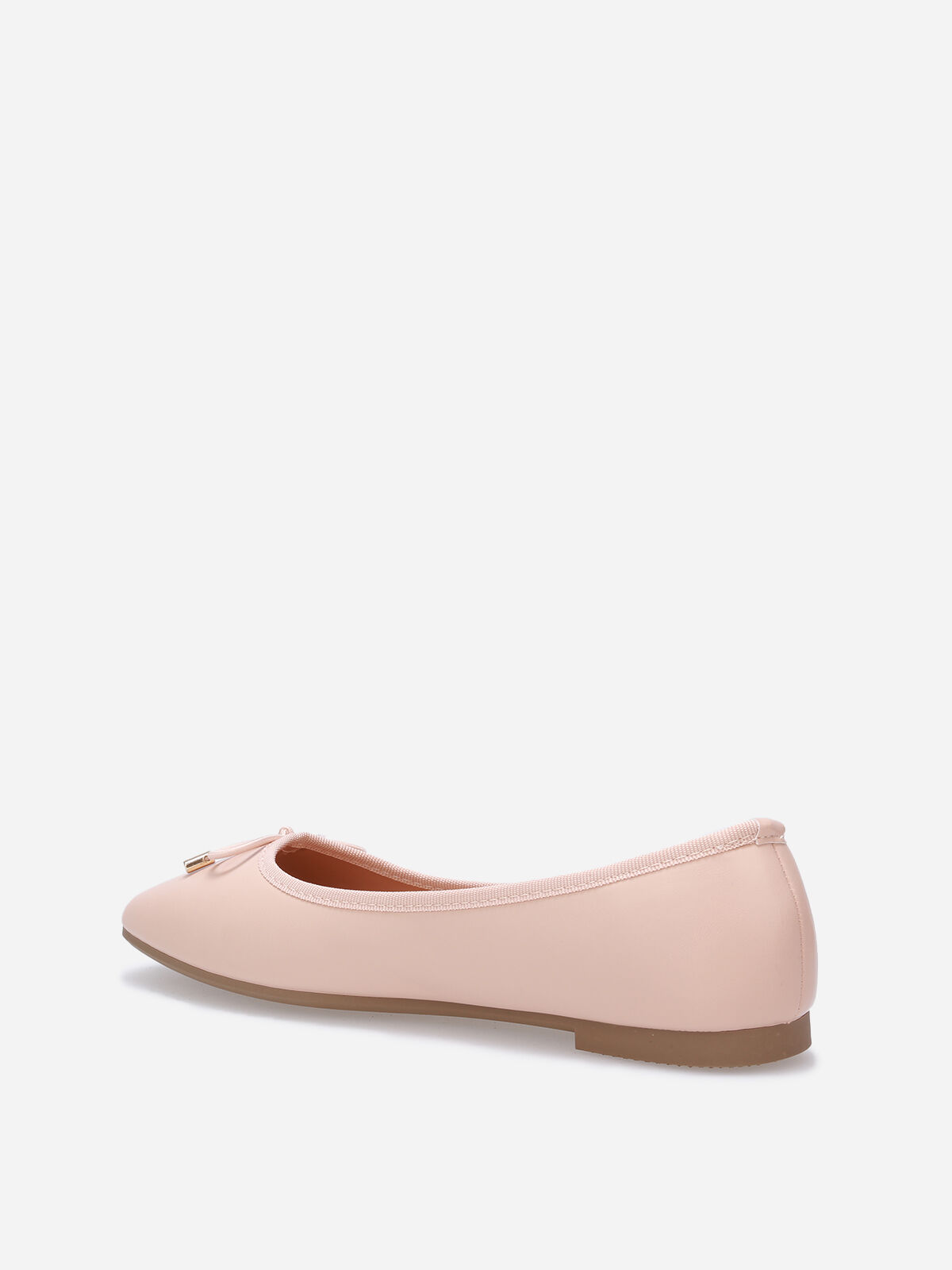 Ballerines à bout carré et nœud- Rose pâle