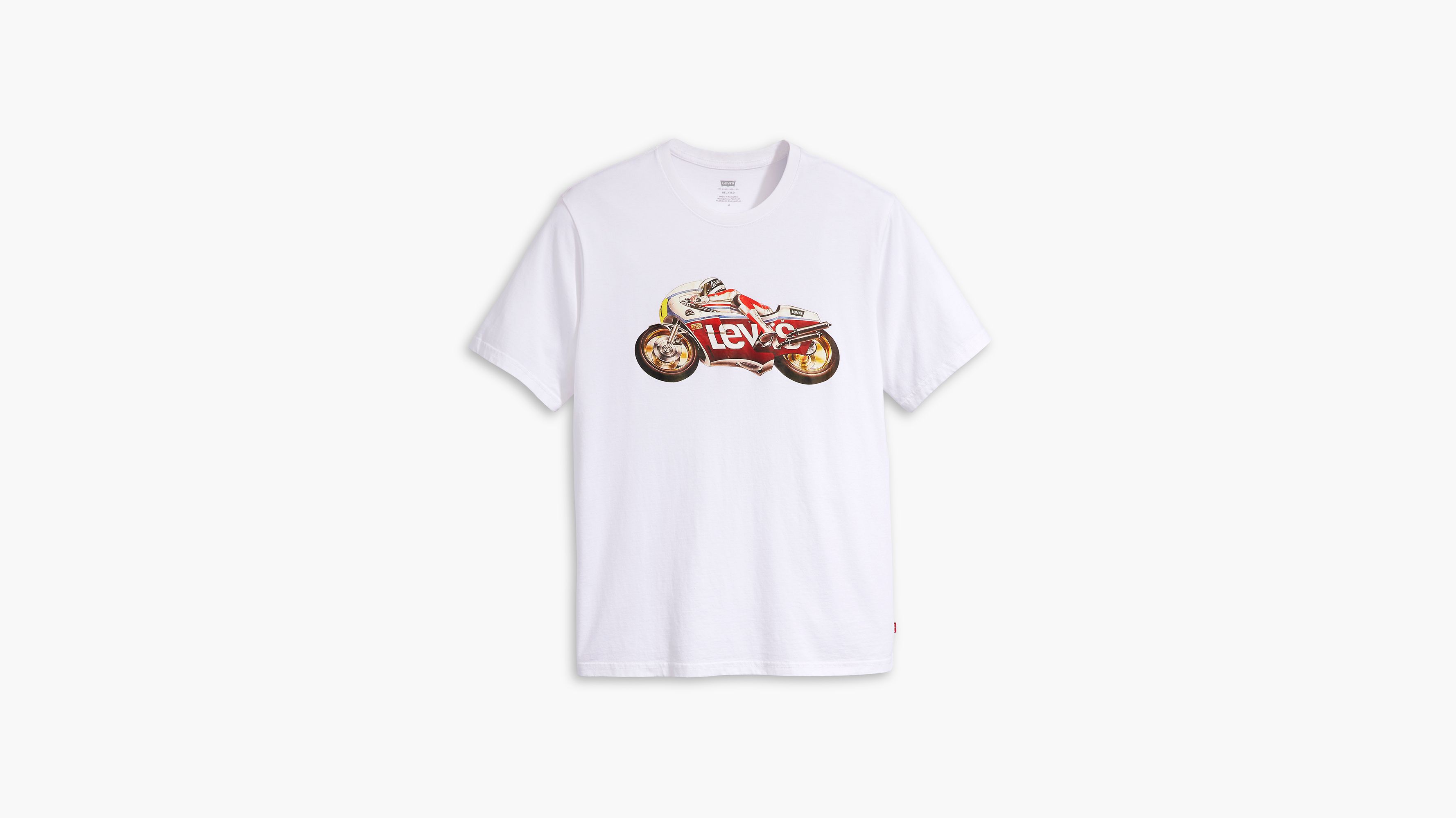 T-shirt graphique Relaxed - Batwing Motorcycle White+ - Blanc
