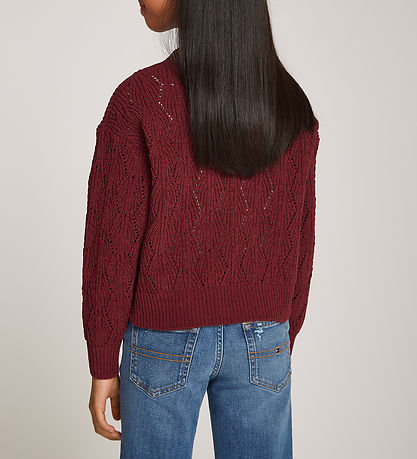 Tommy Hilfiger Bluse - Strick - Chenille - Deep Rouge