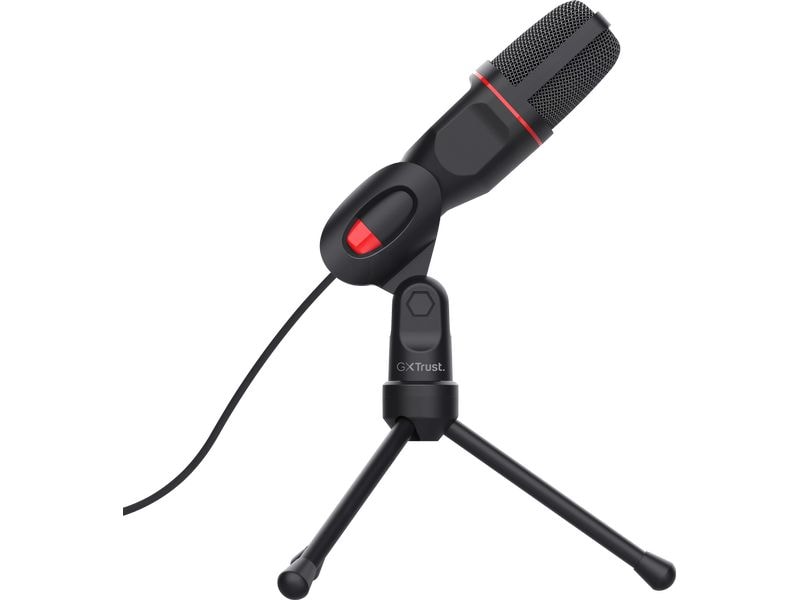 Trust Mikrofon GXT 212 Mico Leistungsstarkes USB-Mikrofon mit Dreibeinstativ und 3,5 mm- und USB-Anschluss