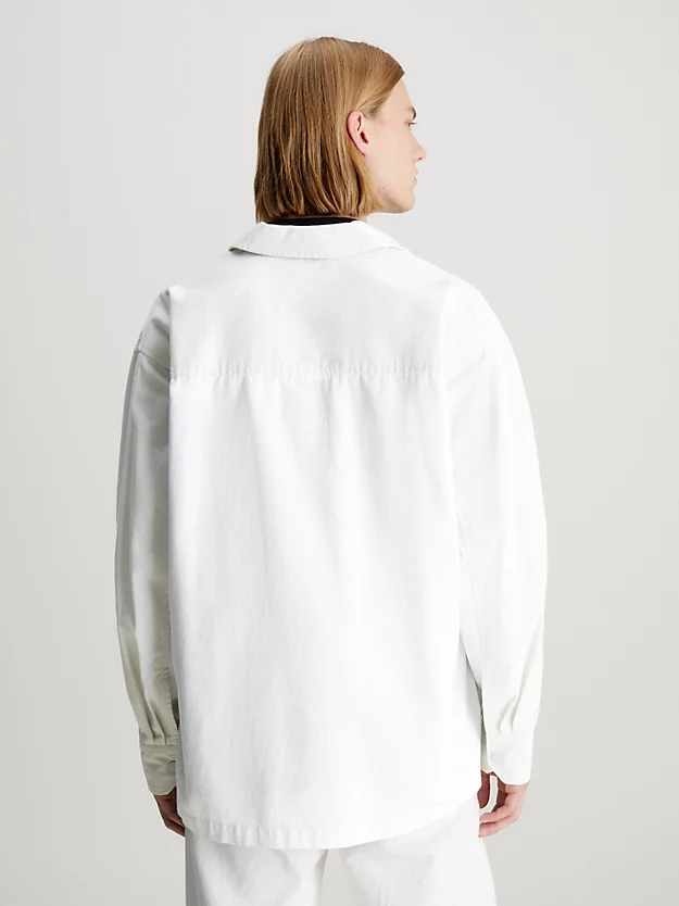 Jaqueta camisa oversized em sarja de algodão