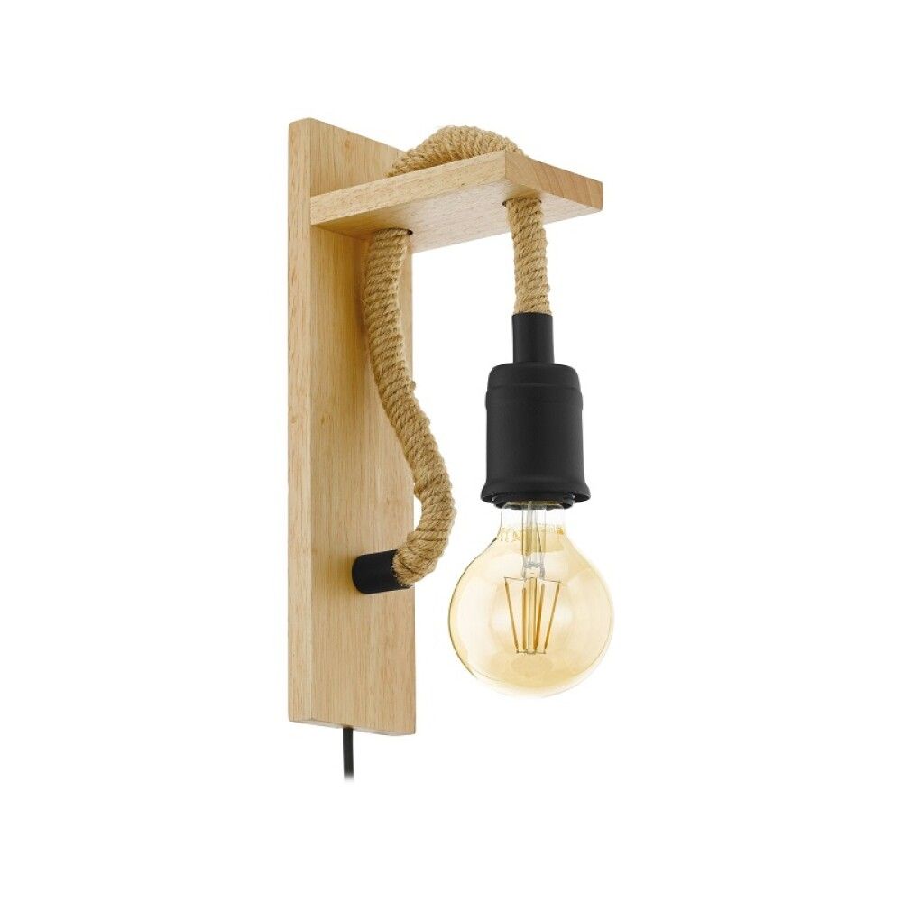 VEGGLAMPE EGLO RAMPSIDE SORT E27 28 W 30 CM