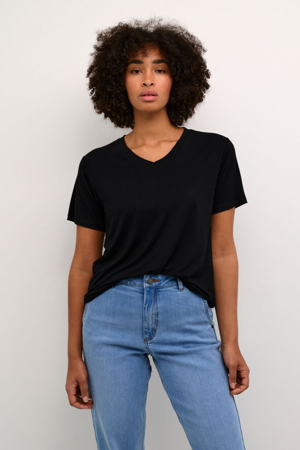 Kaffe KAfrida V-neck T-Shirt Black deep