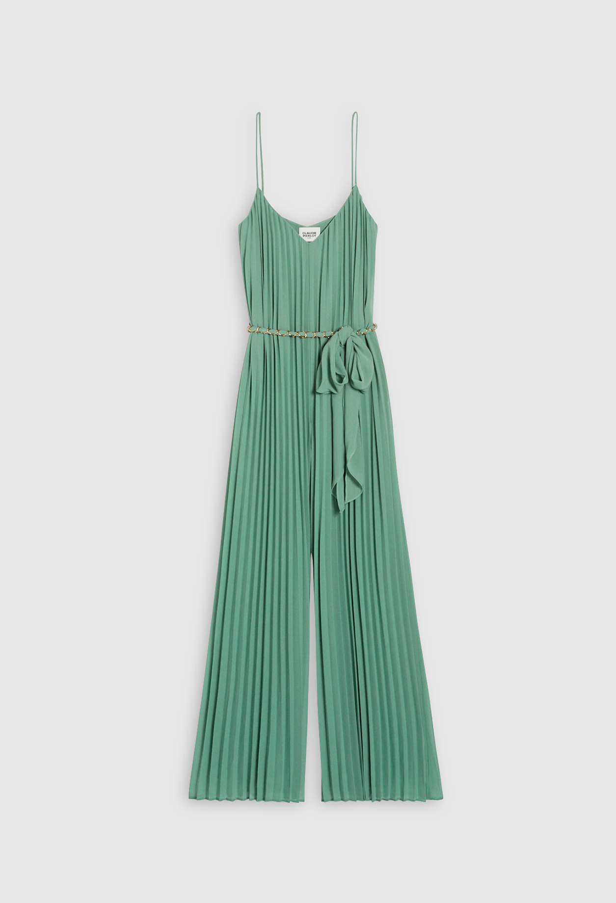 Combi-pantalon plissee &agrave; bretelles