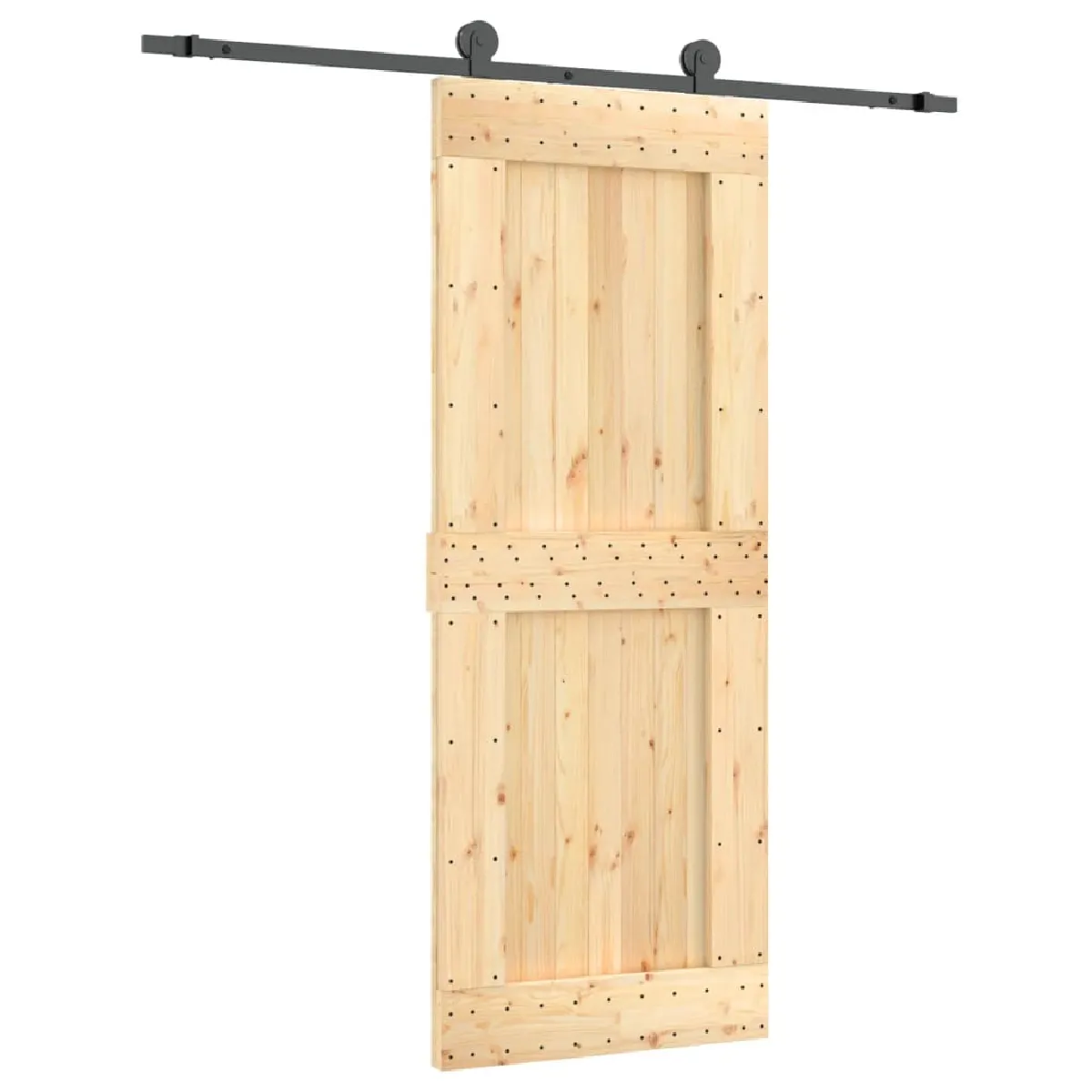vidaXL Porte coulissante pin massif 80x210 cm avec kit