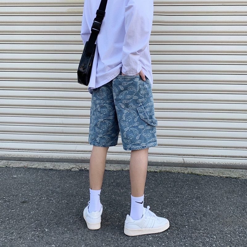 Antaeus - Bedrukte denim shorts