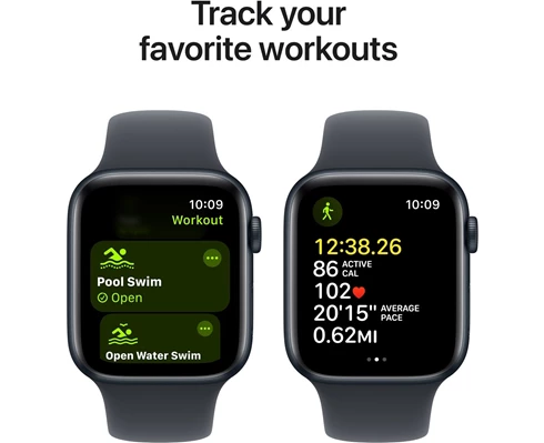 Apple Watch SE GPS 44mm Midnight Aluminium Case with Midnight Sport Band - M/L