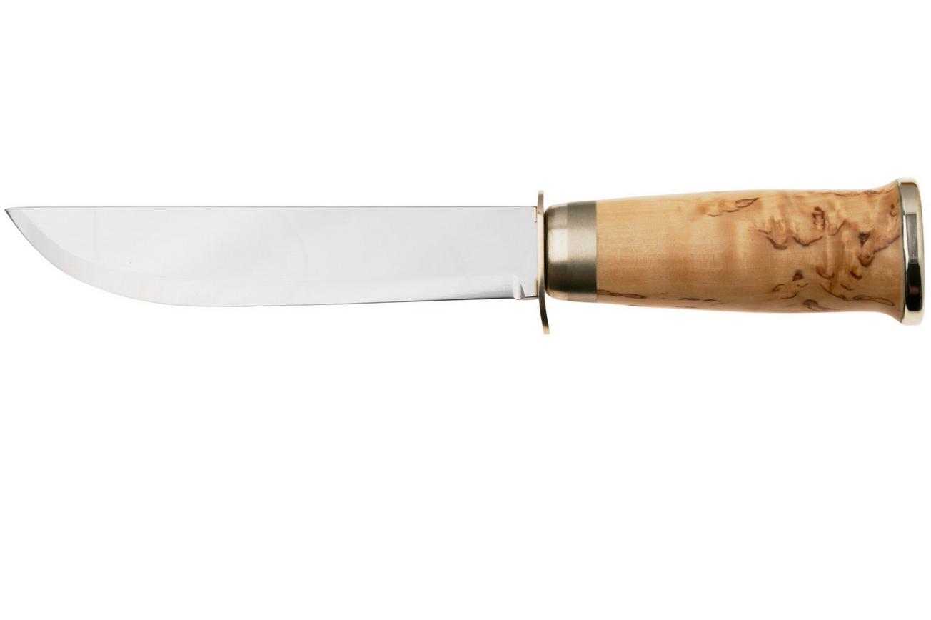 Marttiini Lapp 255010 Stainless, Curly Birch, vaststaand mes