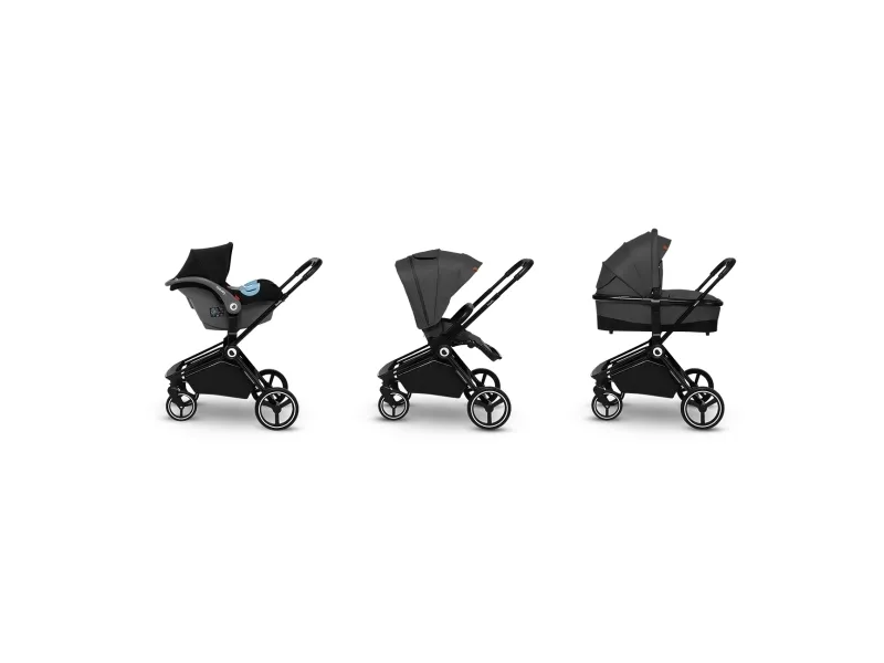Lionelo 3 In 1 Strollers - Lo-Mika 3 In 1 Grey Graphite