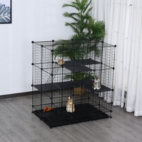 Gaiola PawHut DIY para pequenos animais, preta