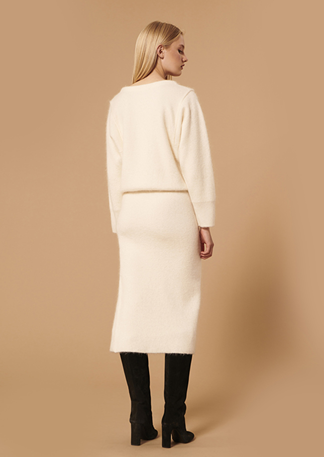 Robe Rhyolisécrue en coton et mohair