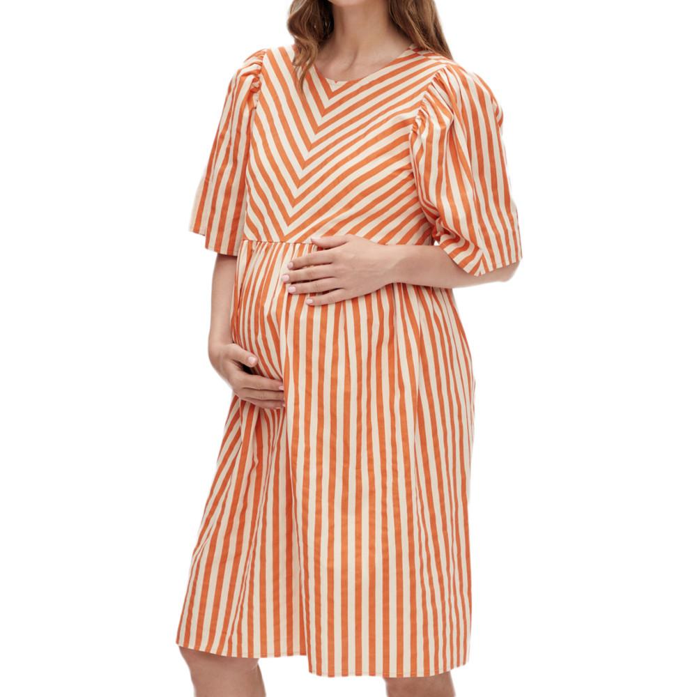 Mamalicious Robe Beige/Orange Femme Mamalicious Felicity