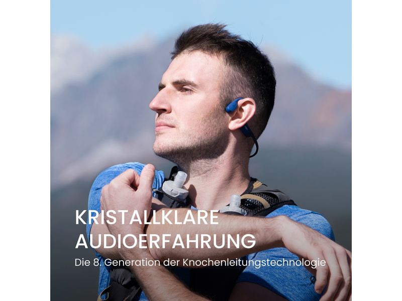 Shokz Bone Conduction Kopfhörer OpenRun USB-C Blau Knochenschall-Sport-Kopfhörer