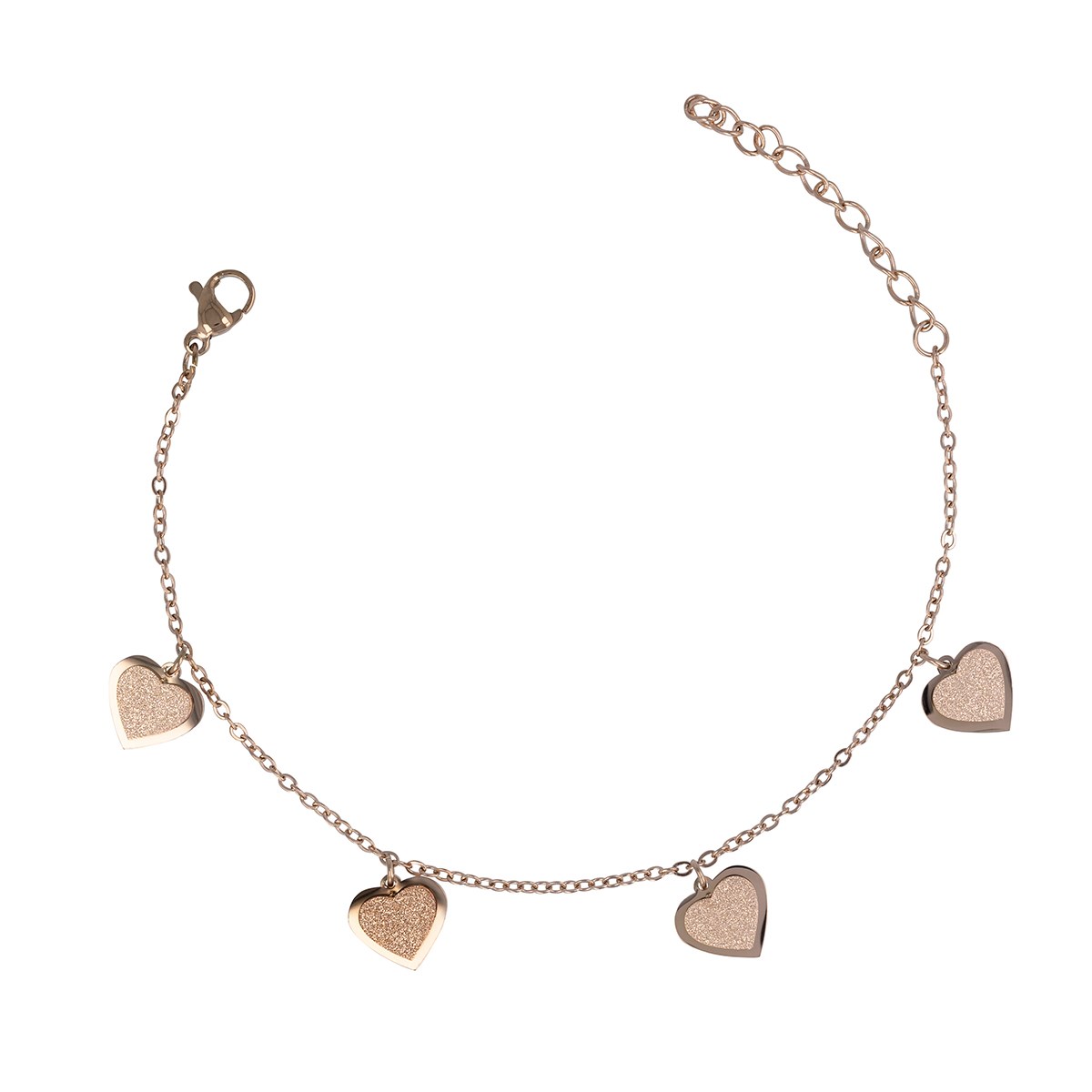 Bracelet Coeur Acier rose inoxydable 316L