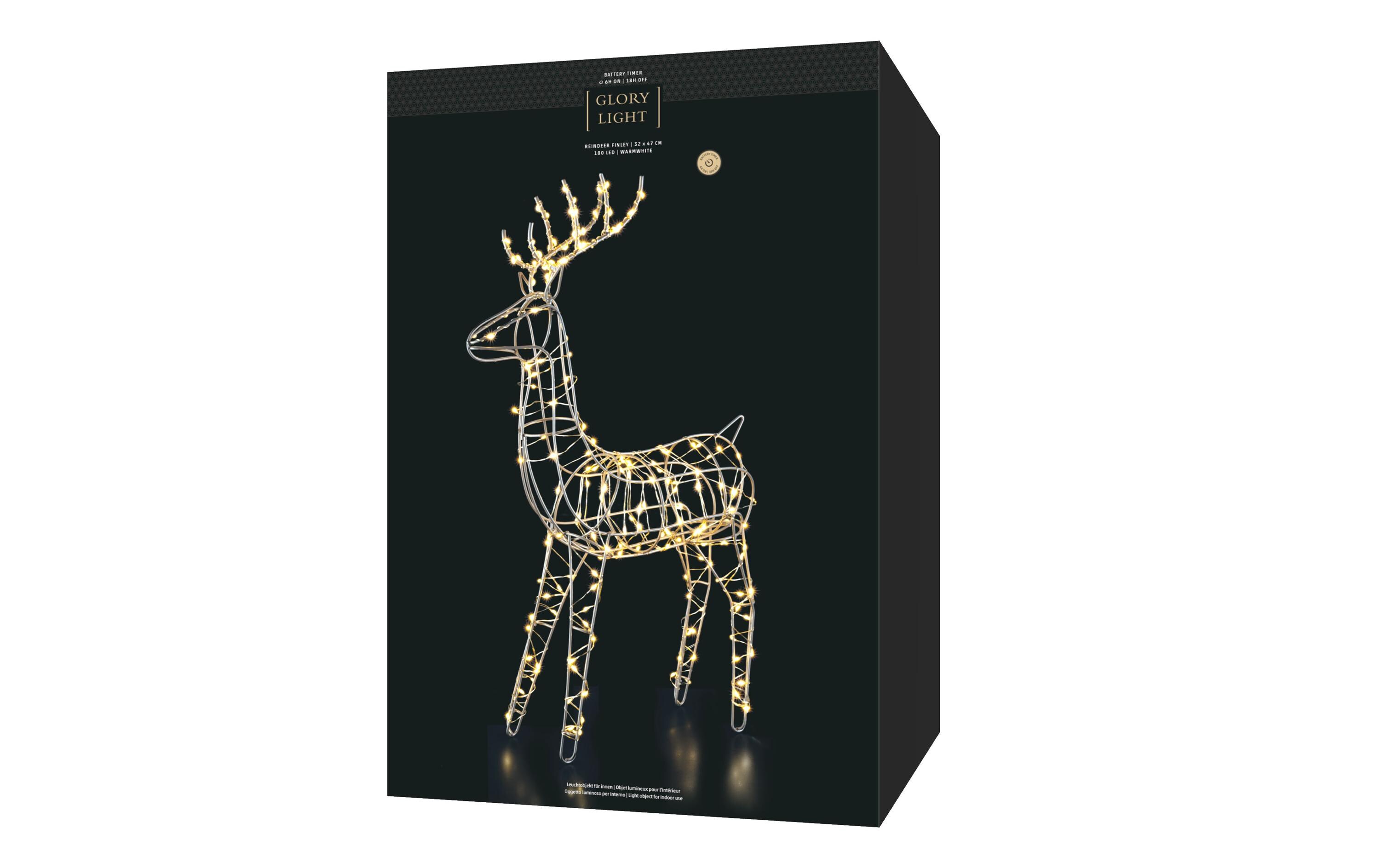 LED-Figur Rentier Finley, 180 LED, 47.5 cmWeihnachtsdekoration für den Innenbereich