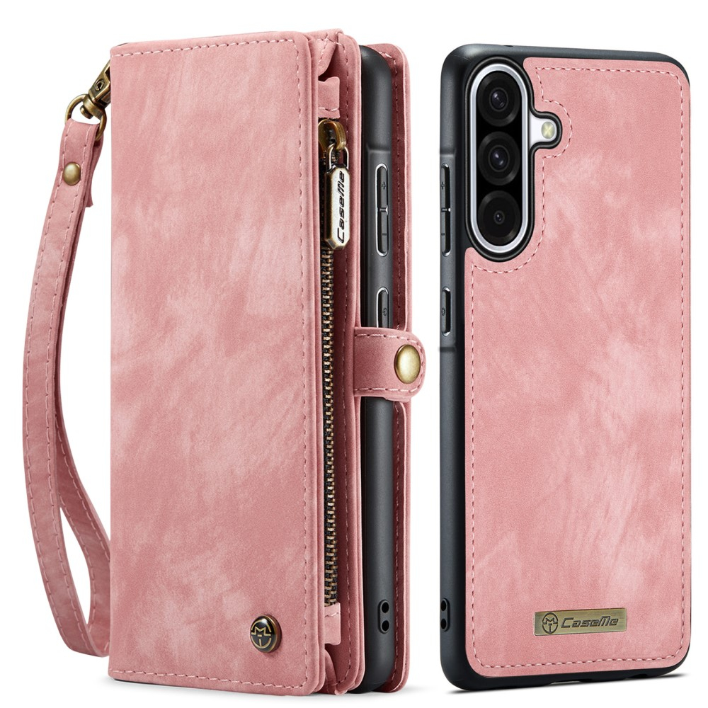 Samsung Galaxy A56 2in1 Leder Tasche   Magnet Hardcase Karten Etui - Rosa