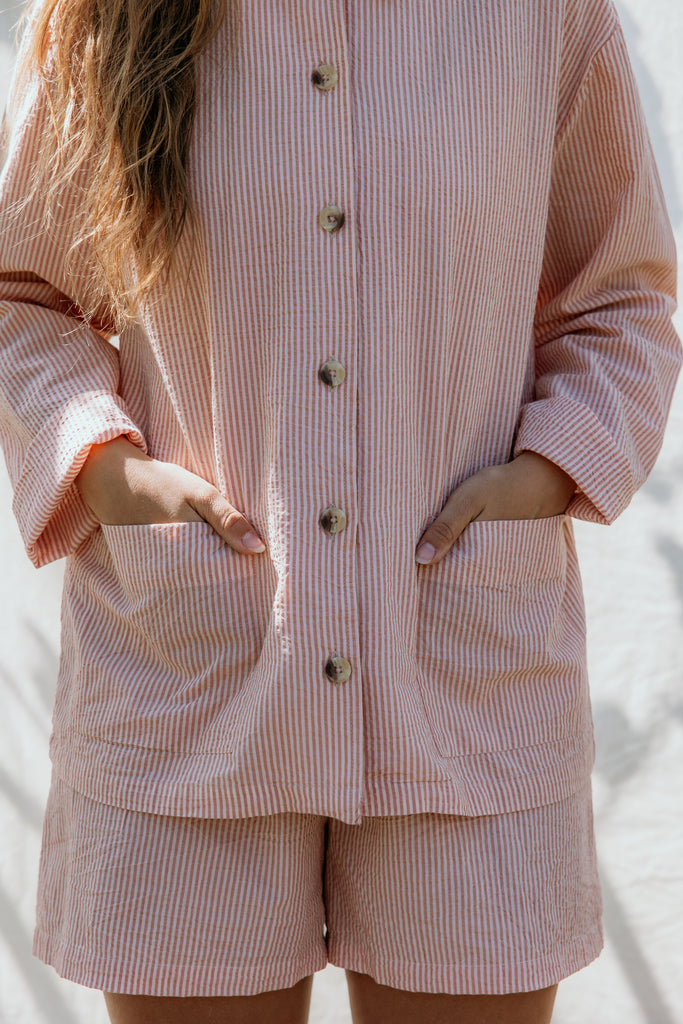 Pajama Set W, Pyjamassæt - Soft Cheek Stripe