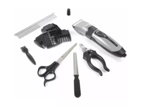 Kit de toilettage avec tondeuse électrique pour Animaux - Gris