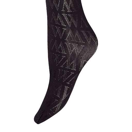 Wolford Monogram Jacquard Tights, Sort, S