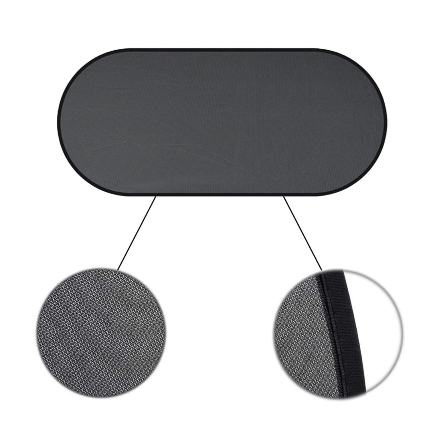 (5-tlg. Set) Pop-Up Auto Sonnenblende Seitenscheibe Heckscheibe mit UV-Schutz / 12 Saugnäpfen - Schwarz