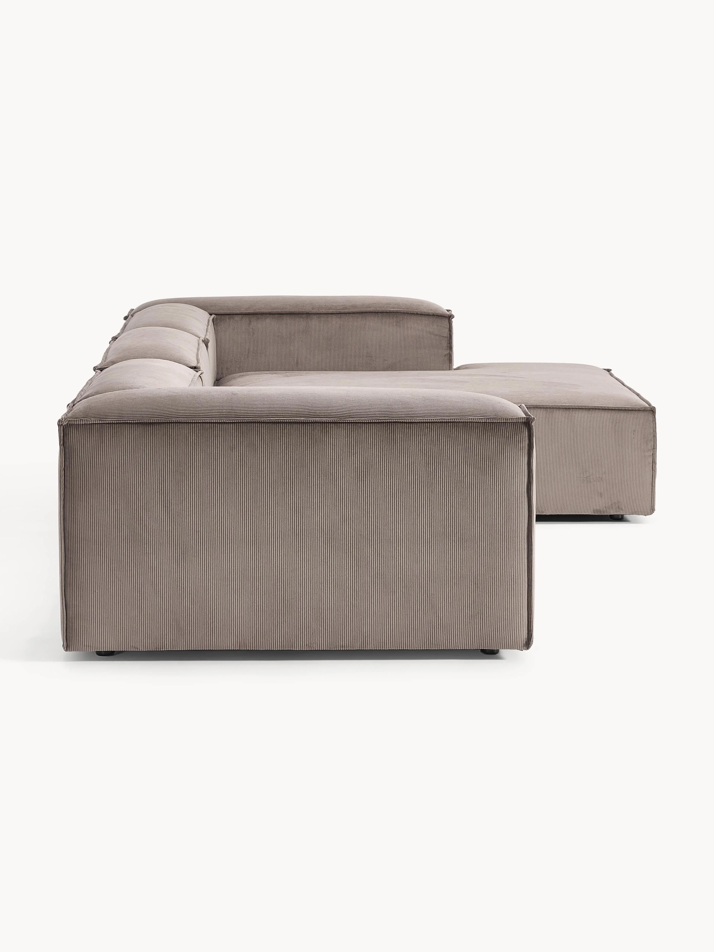 Modulaire ribfluwelen hoekbank Lennon (4-zits)