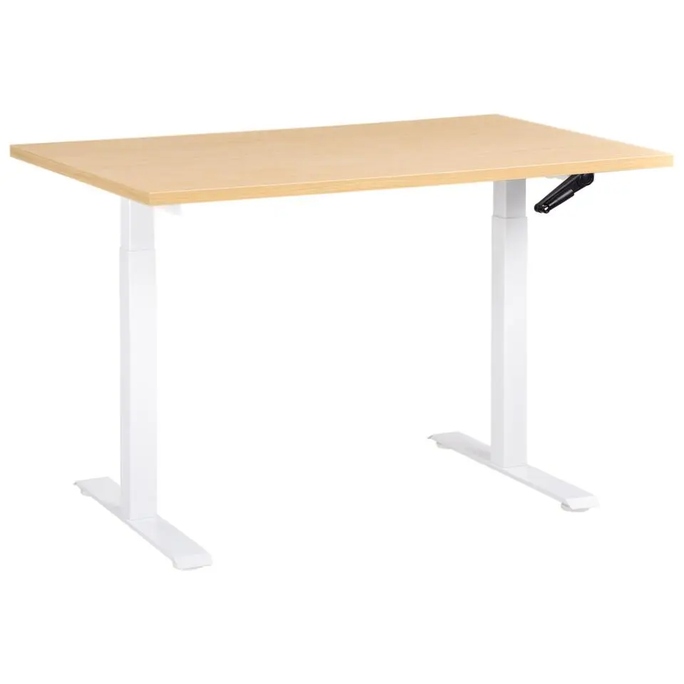 DESTINES - Verstelbaarbureau - Wit/Lichtbruin - 120x72 cm - Vezelplaat