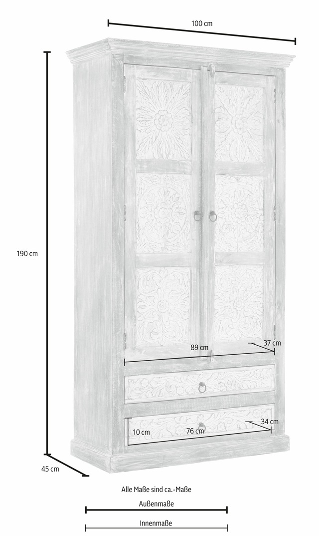 Home affaire Stauraumschrank »Malati« Breite 105 cm