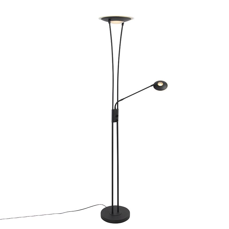 Moderne vloerlamp zwart incl. LED met leesarm - Ibiza