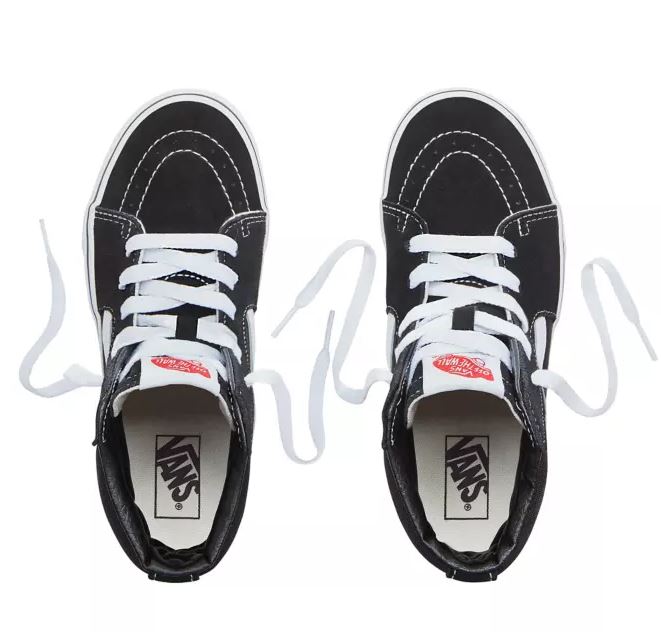 Vans Sk8 Hi Kids Black True White 12.5 US