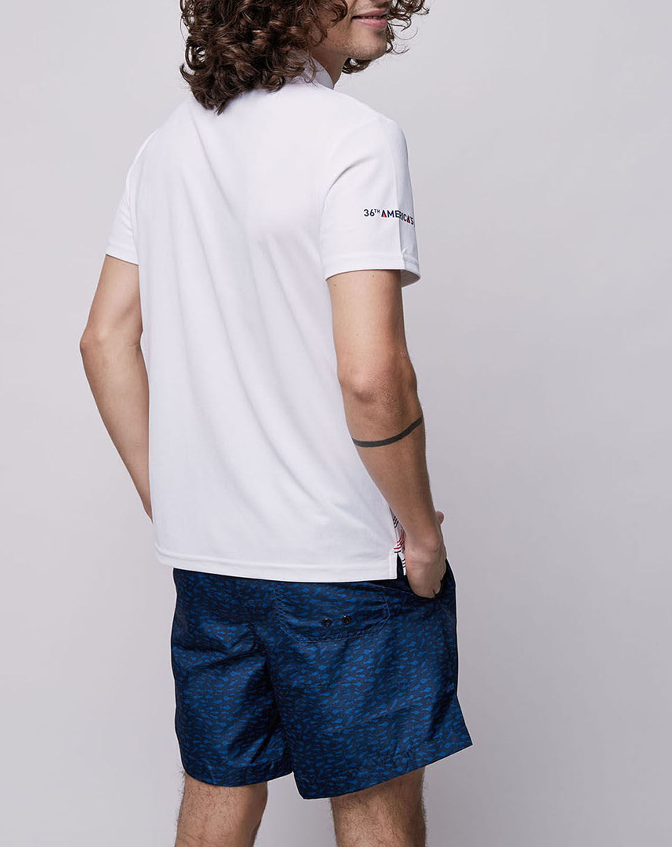 North Sails Polo Valencia Signature imprimé blanc