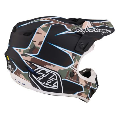 Casque cross TroyLee design SE4 POLYACRYLITE MATRIX MIPS 2024 - Vert / Noir