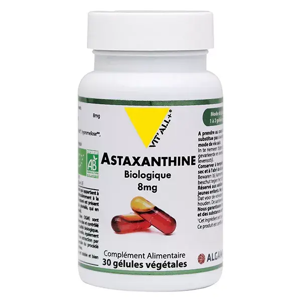Vit'all+ Astaxantina Orgânica 8mg 30 Cápsulas Vegetais