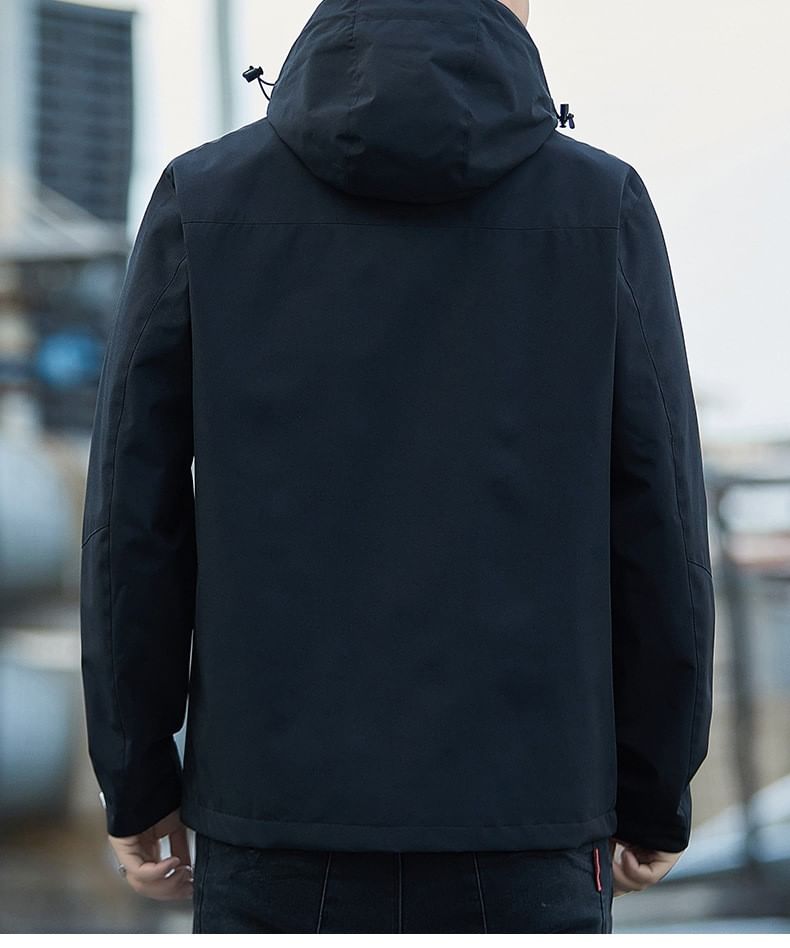 Dandyluxe - Tweekleurige windjack met capuchon en rits