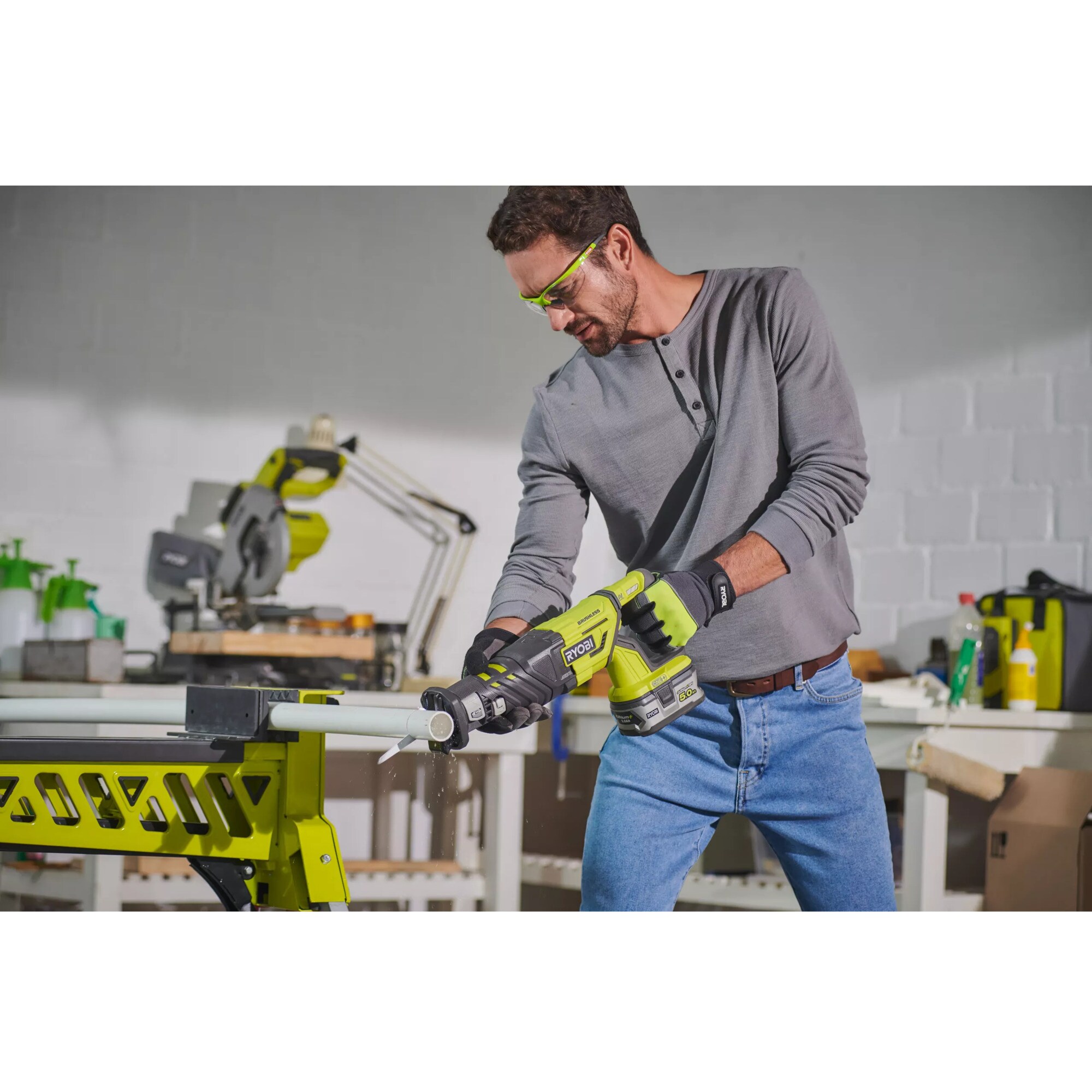 Ryobi Säbelsäge ONE+ Akku-Säbelsäge R18RS7-0, 18Volt