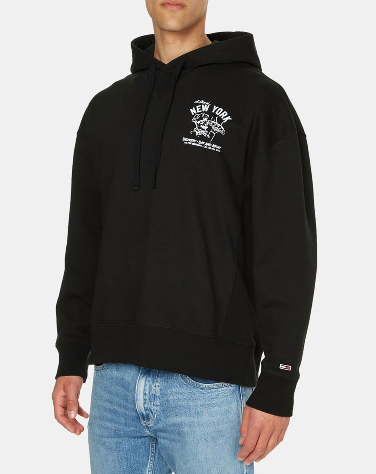 Tommy Jeans Sweat à capuche Best Pizza noir