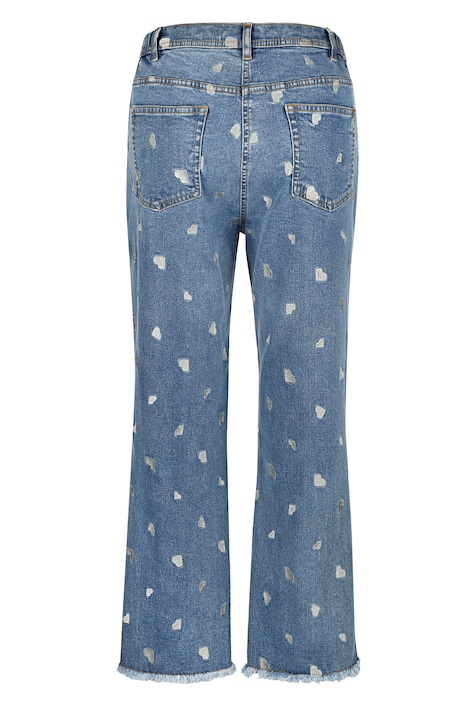 7/8-Jeans, Slim Fit, Herzen-Stickerei, 5-Pocket