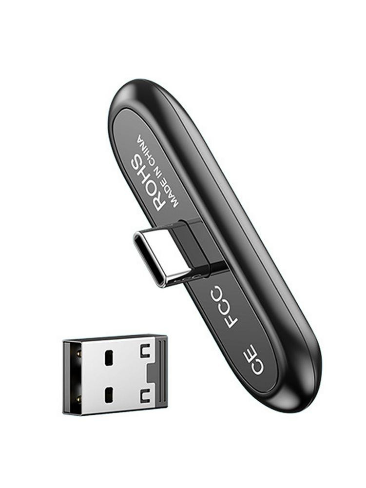 Bluetooth 5.0 USB Audio Transmitter mit USB C Anschluss für PC / Handy / Tablet / Nintendo Switch / Switch Lite - Schwarz