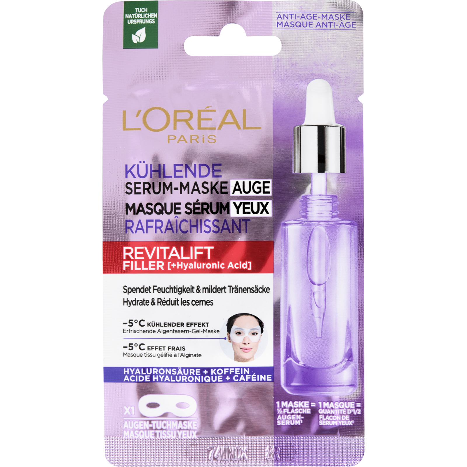L'Oréal Revitalift Filler Augen-Hyalurontuchmaske