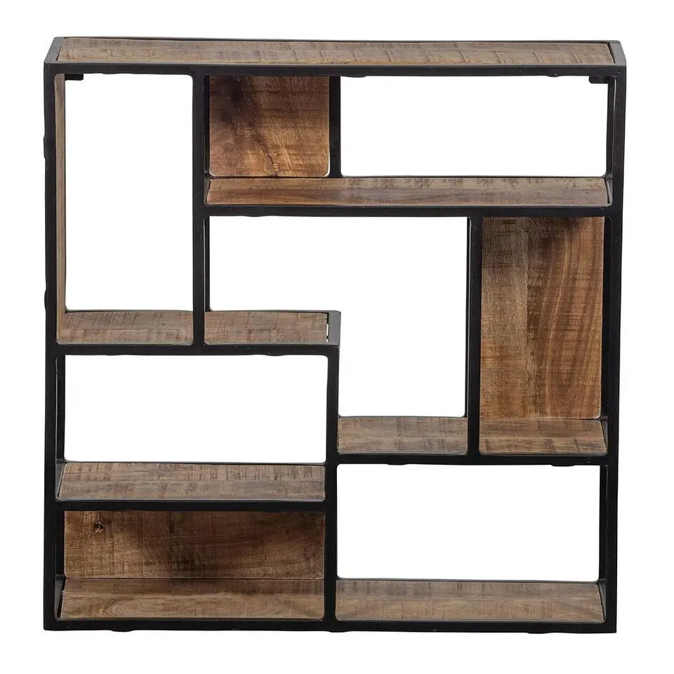 Mangohoutonline - Wandrek Vierkant 60x60cm Vierkant - Bruin - Mahom