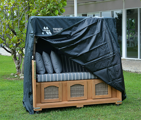 deVries Teak-Strandkorb, 3-Sitzer