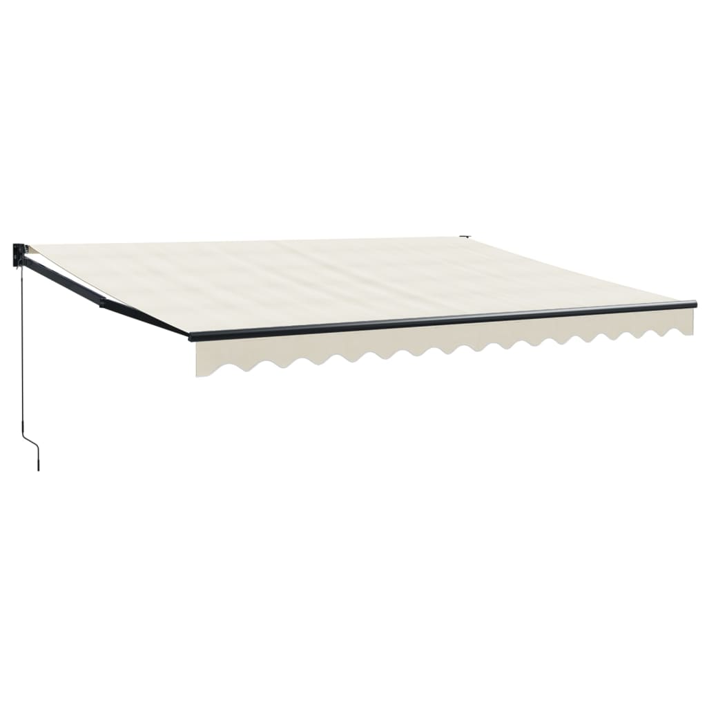 Auvent rétractable crème 4,5x3 m tissu et aluminium