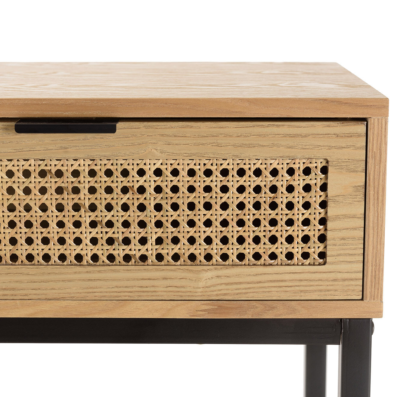 Macabane Console 2 tiroirs rotin Marceau - 100x40x79 cm