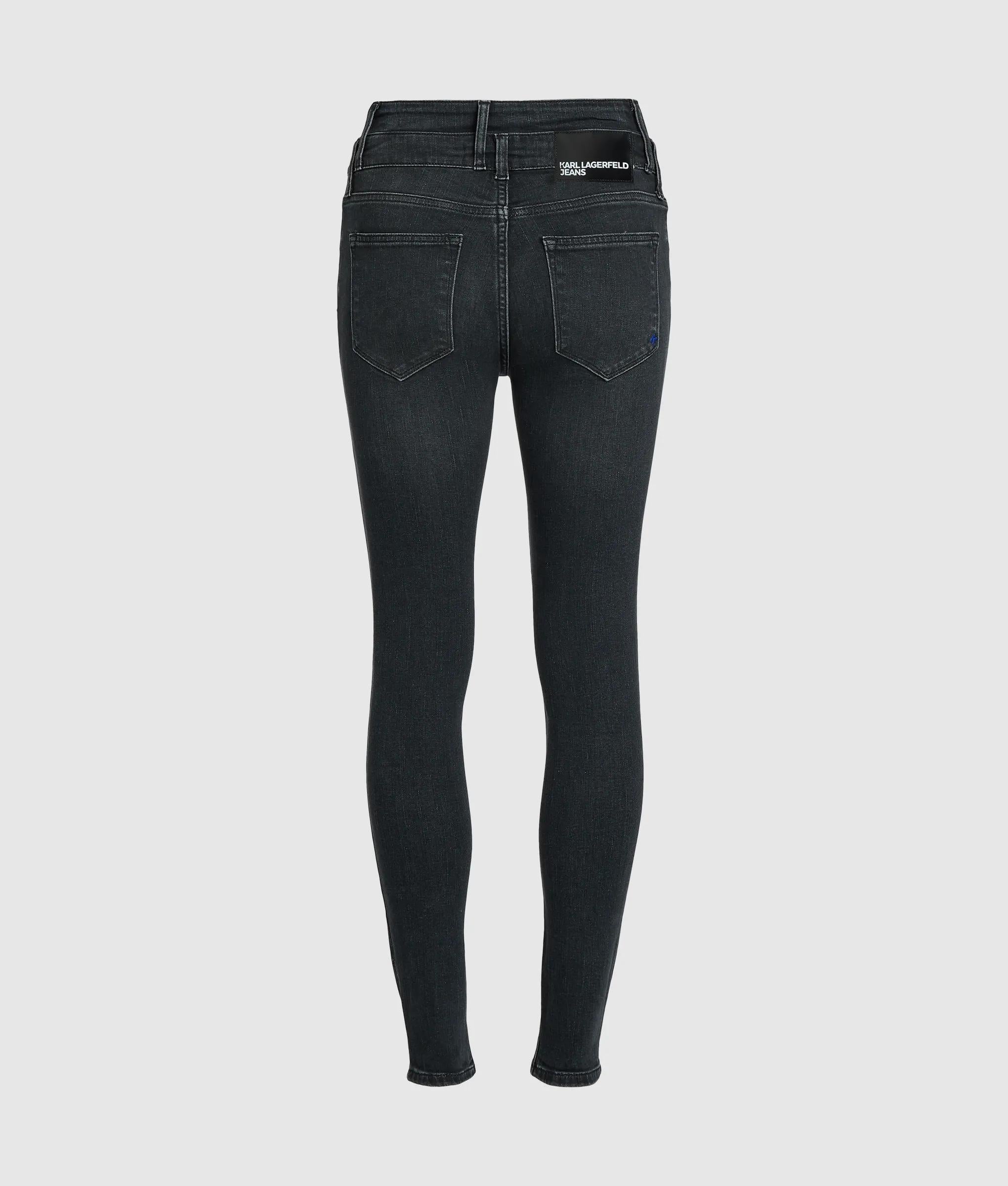 High-rise skinny jeans met uitgesneden taille