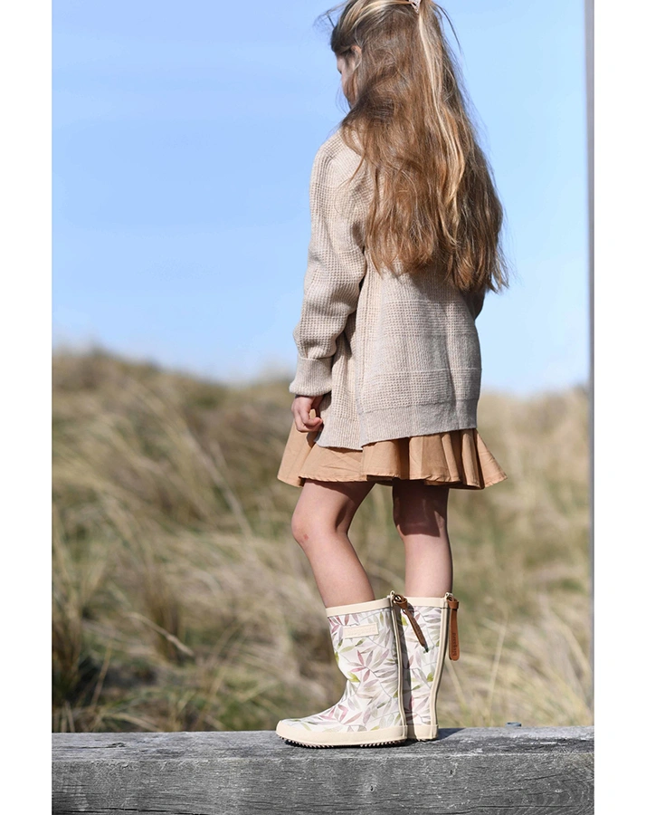 Gummistiefel FASHION in beige leaves