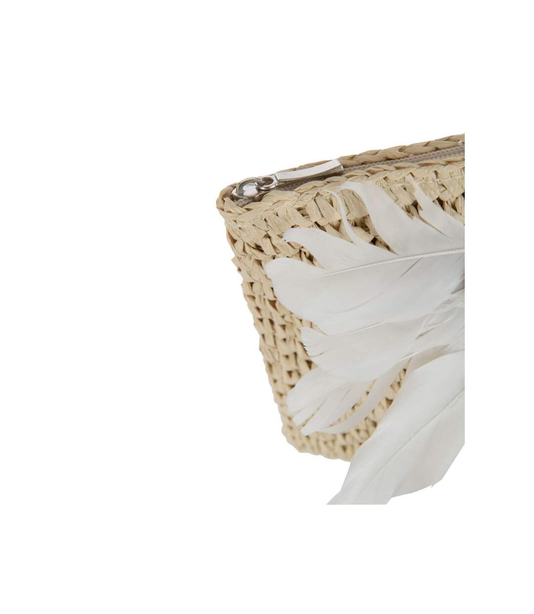 Paris Prix - Pochette Déco Coquillages & Plumes manel 30cm Naturel