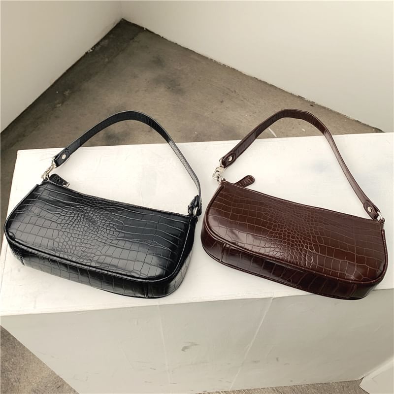 Minafox - Croc Grain Handtas