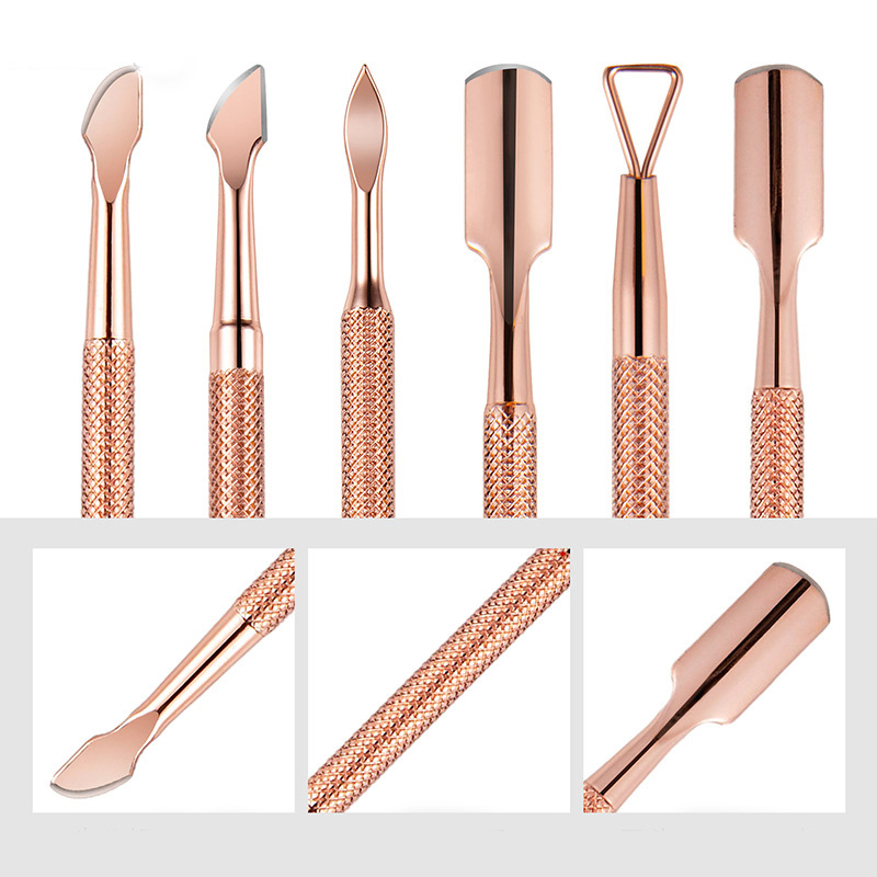 (4-tlg. Set) Pediküre Maniküre Finger Fuss Nagel Pflege-Set - Roségold