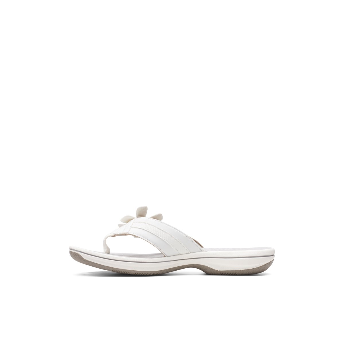 CLARKS-Brinkleyflor-Tongs sandales à talon plat - Talon plat - Blanc
